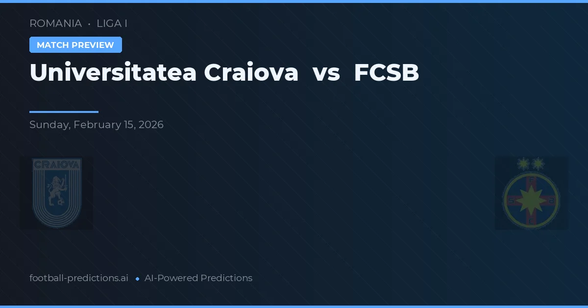 Universitatea Craiova vs FCSB — předpověď a náhled zápasu