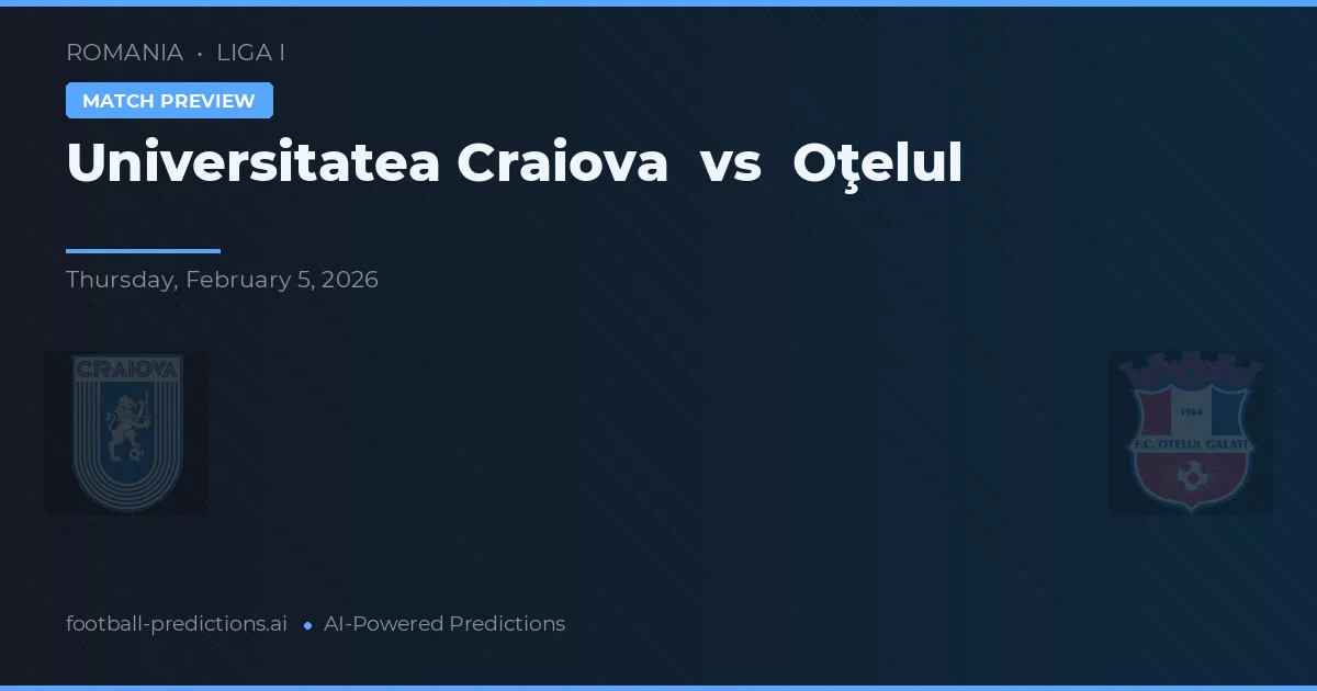 Universitatea Craiova vs Oţelul — předpověď a náhled zápasu