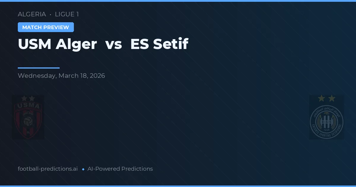 USM Alžír vs ES Sétif — předpověď a náhled zápasu