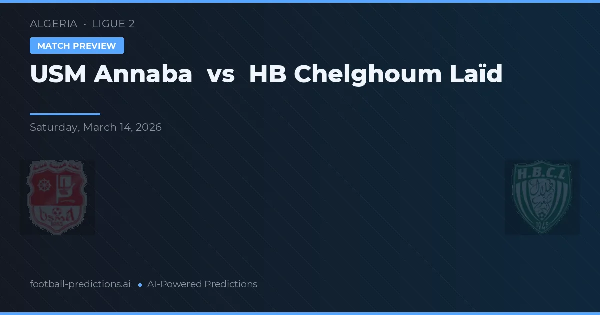 USM Annaba vs HB Chelghoum Laïd — předpověď a náhled zápasu