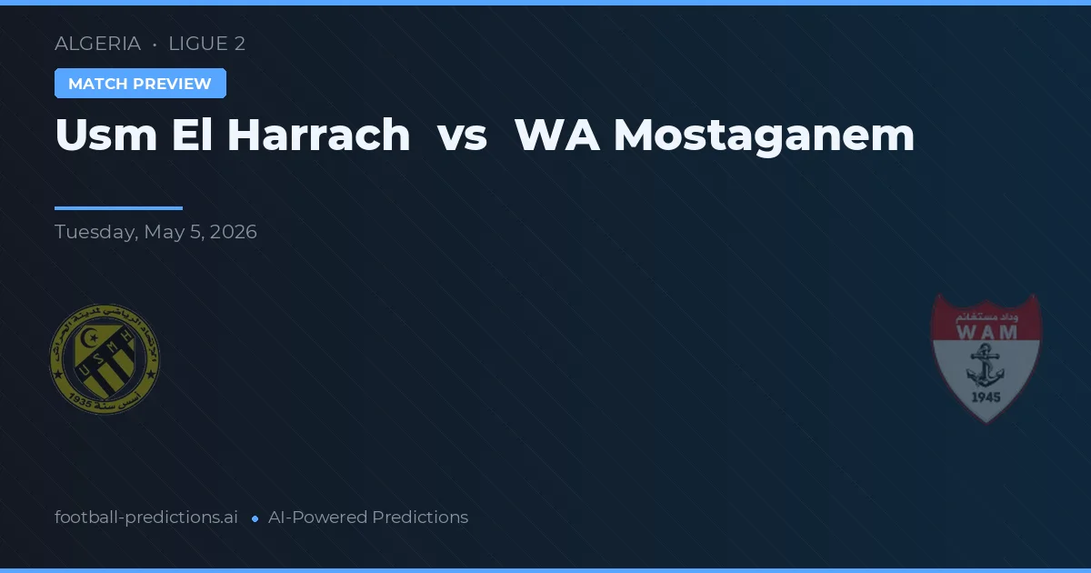 USM El Harrach vs WA Mostaganem — předpověď a náhled zápasu