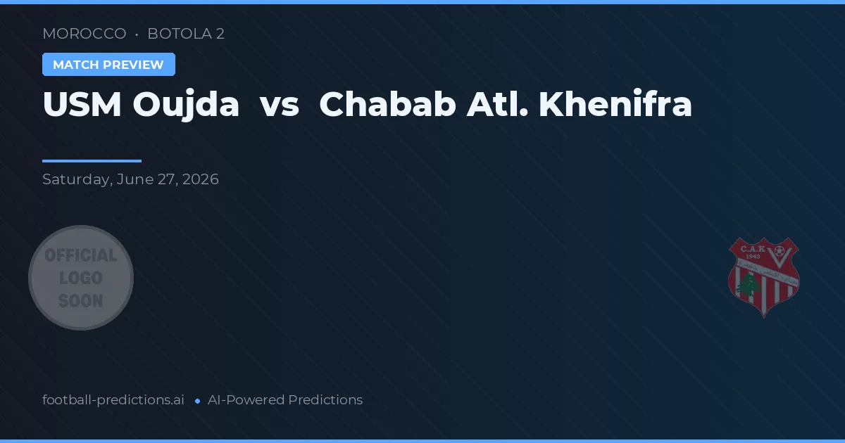 USM Oujda vs Chabab Atl. Khenifra — předpověď a náhled zápasu