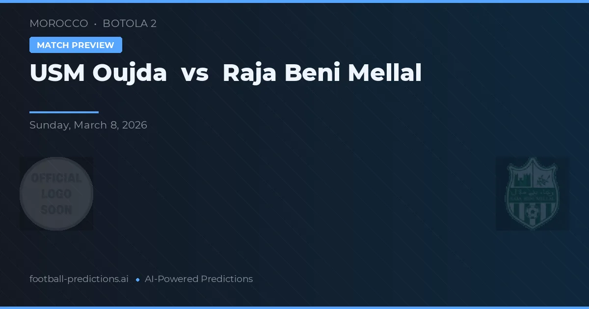 USM Oujda vs Raja Beni Mellal — předpověď a náhled zápasu