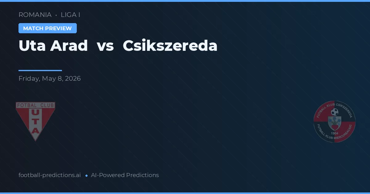 UTA Arad vs Čikszereda — předpověď a náhled zápasu