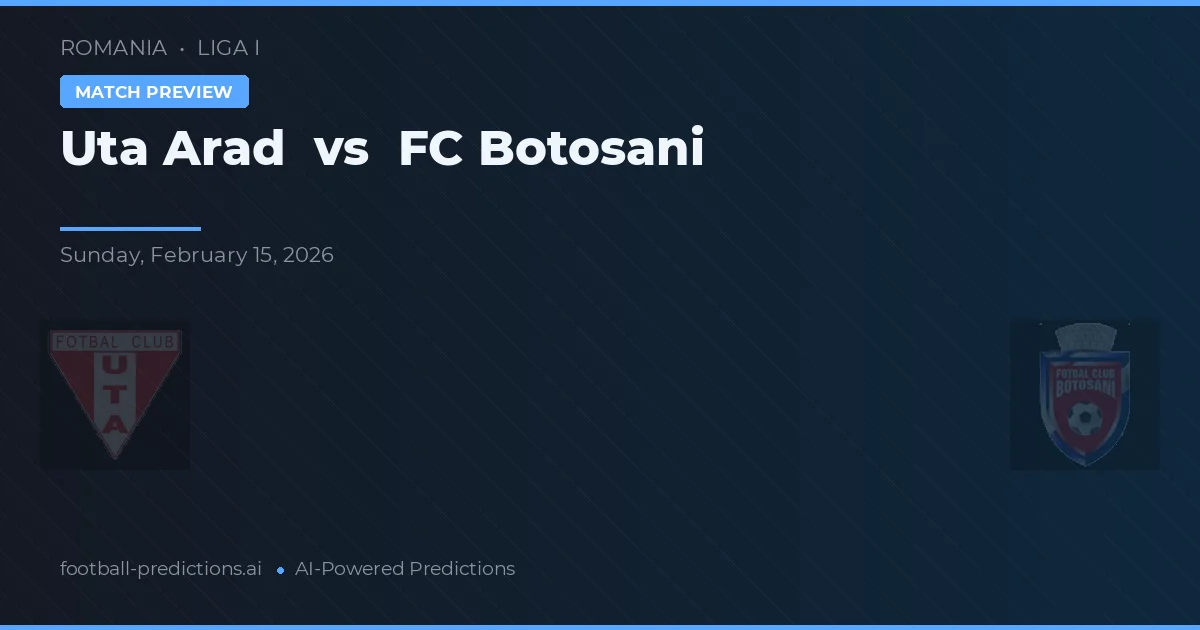 UTA Arad vs FC Botošani — předpověď a náhled zápasu