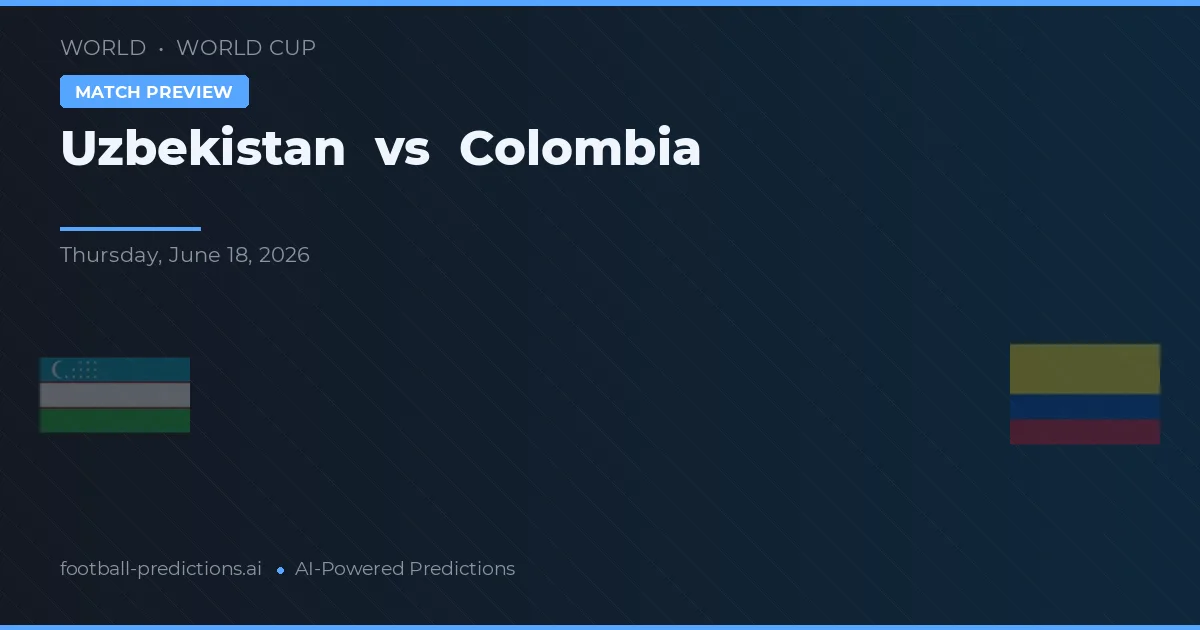 Uzbekistan vs Kolumbie — předpověď a náhled zápasu