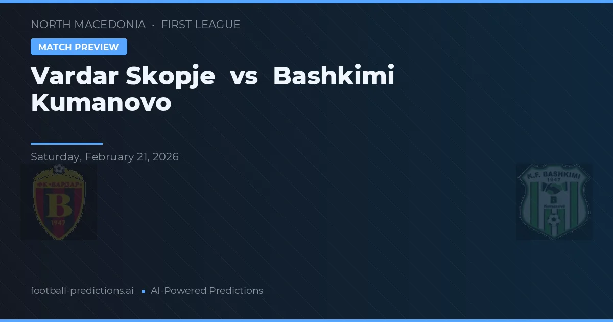 Vardar Skopje vs Bashkimi Kumanovo — předpověď a náhled zápasu