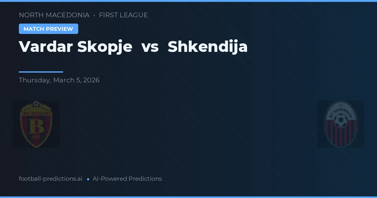 Vardar Skopje vs Shkëndija — předpověď a náhled zápasu