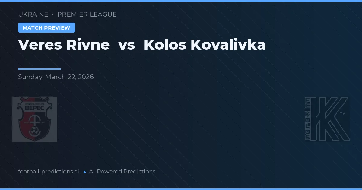 Veres Rivne vs Kolos Kovalivka — předpověď a náhled zápasu