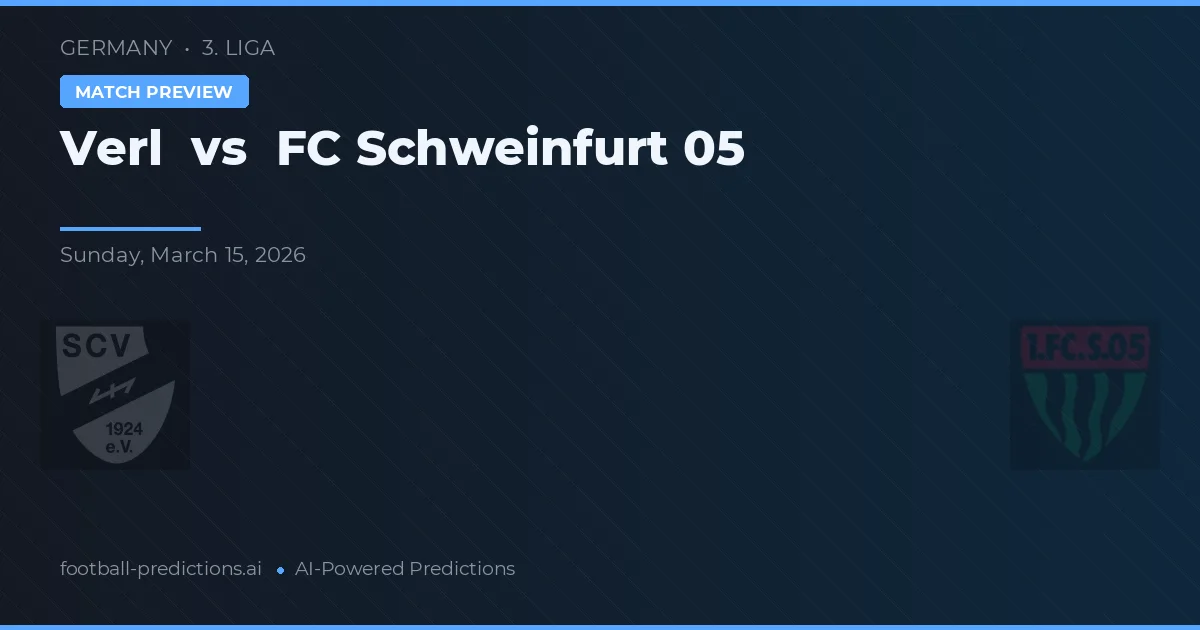 Verl vs FC Schweinfurt 05 — předpověď a náhled zápasu