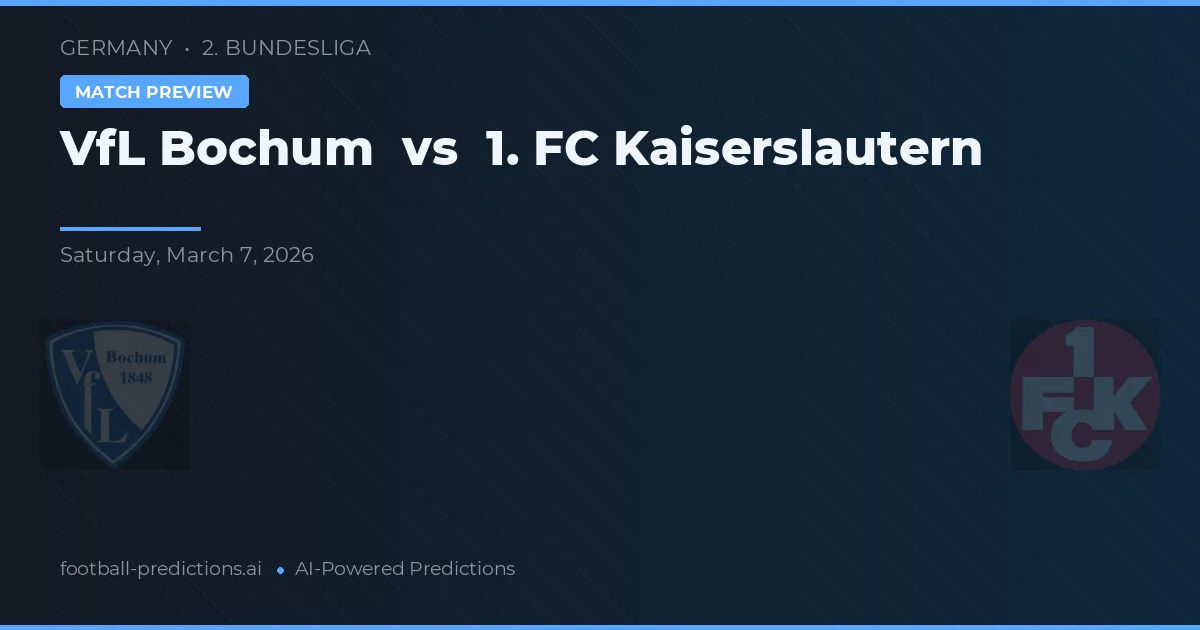 VfL Bochum vs 1. FC Kaiserslautern — předpověď a náhled zápasu