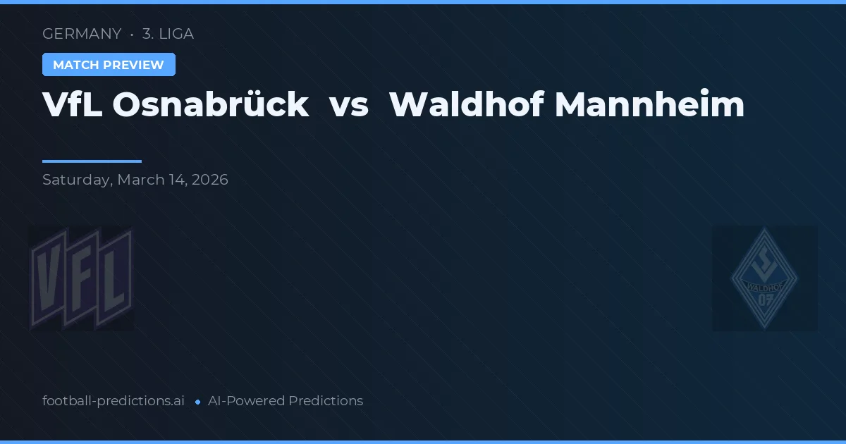VfL Osnabrück vs Waldhof Mannheim — předpověď a náhled zápasu