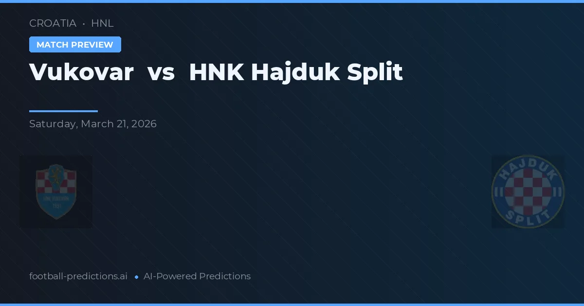Vukovar vs HNK Hajduk Split — předpověď a náhled zápasu