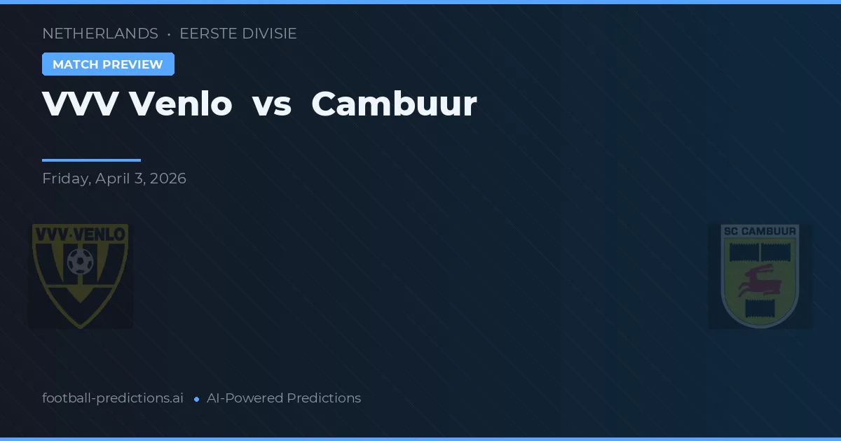 VVV Venlo vs SC Cambuur — předpověď a náhled zápasu