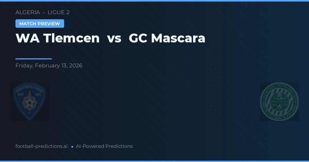 WA Tlemcen vs GC Mascara — předpověď a náhled zápasu