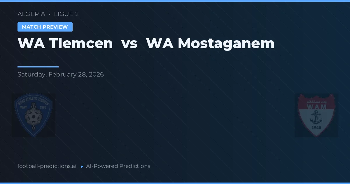 WA Tlemcen vs WA Mostaganem — předpověď a náhled zápasu