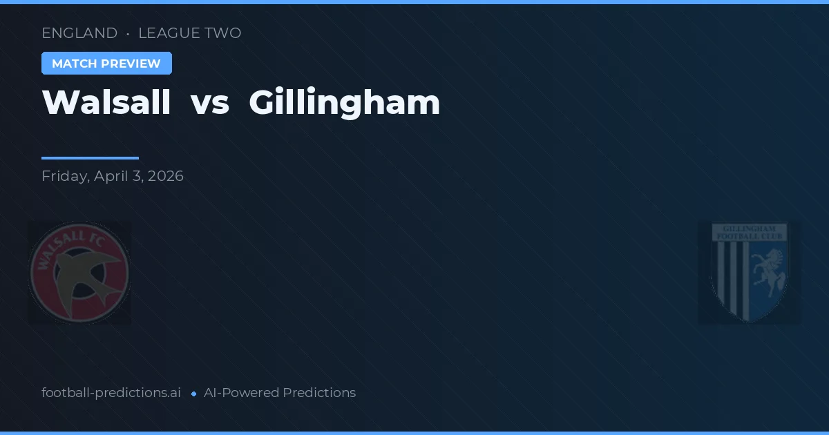 Walsall vs Gillingham — předpověď a náhled zápasu