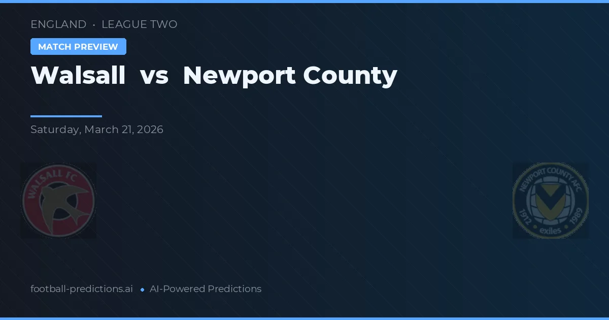 Walsall vs Newport County — předpověď a náhled zápasu
