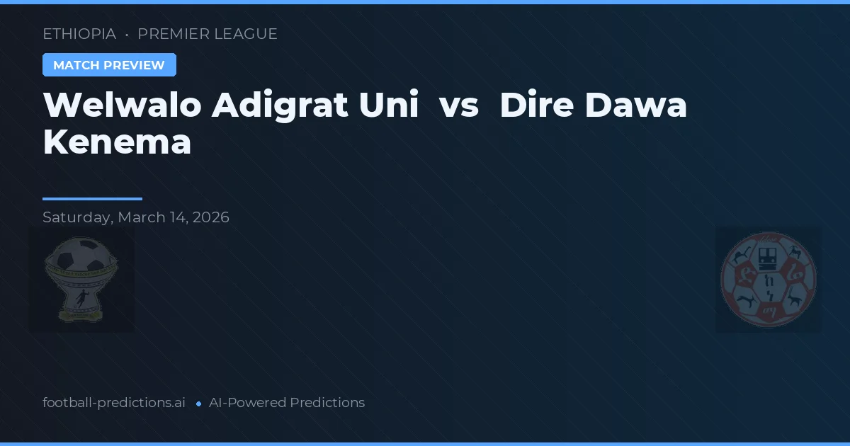Welwalo Adigrat Uni vs Dire Dawa Kenema — předpověď a náhled zápasu