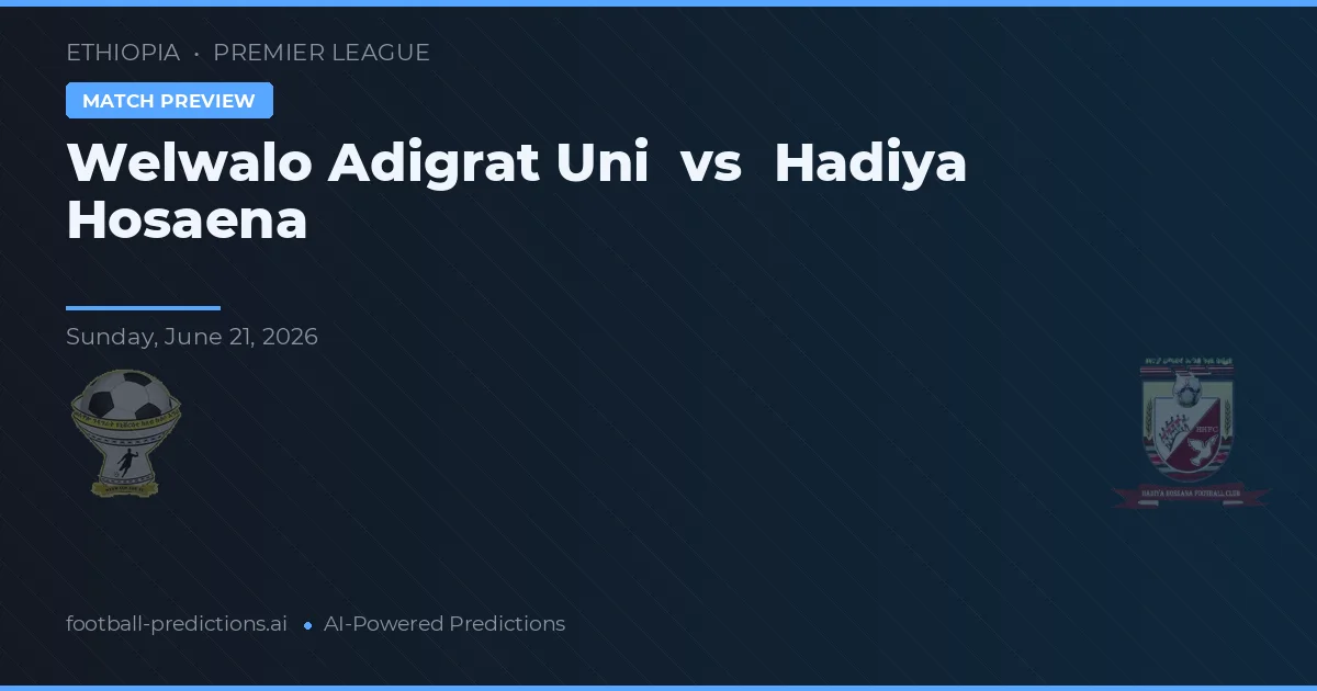 Welwalo Adigrat Uni vs Hadiya Hosaena — předpověď a náhled zápasu