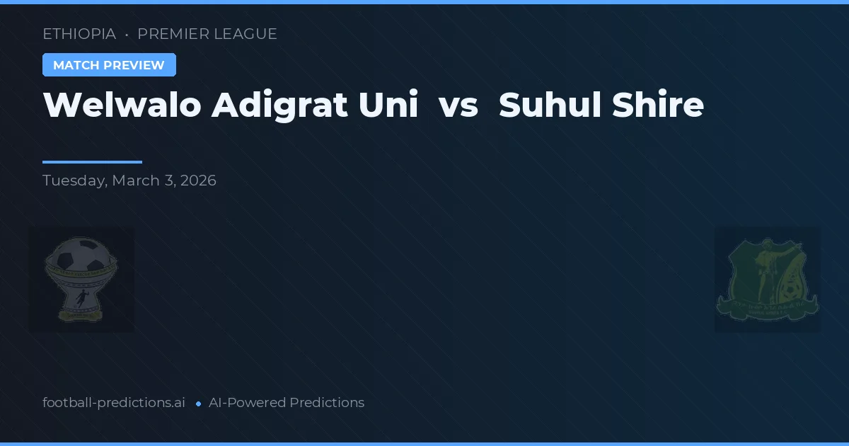 Welwalo Adigrat Uni vs Suhul Shire — předpověď a náhled zápasu