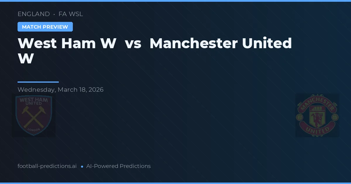 West Ham W vs Manchester United W — předpověď a náhled zápasu