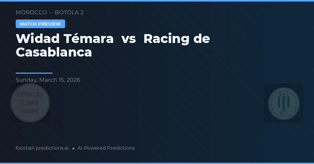 Widad Témara vs Racing Casablanca — předpověď a náhled zápasu
