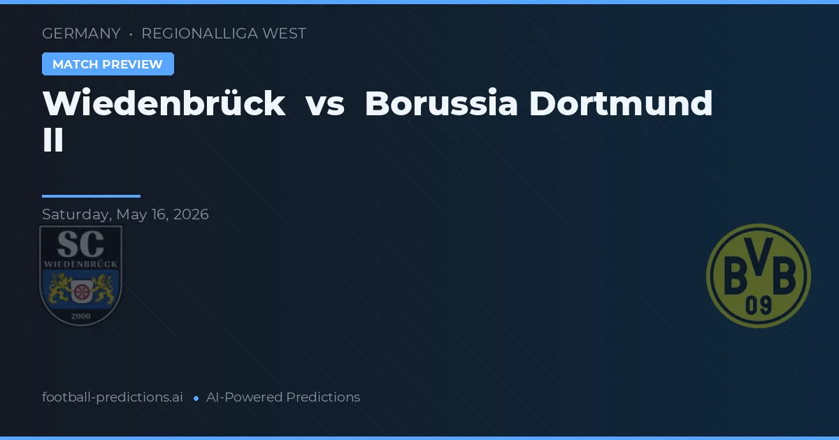 Wiedenbrück vs Borussia Dortmund II — předpověď a náhled zápasu