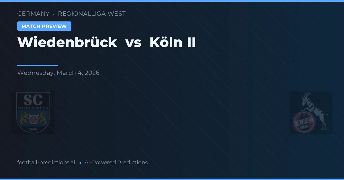 Wiedenbrück vs Köln II — předpověď a náhled zápasu