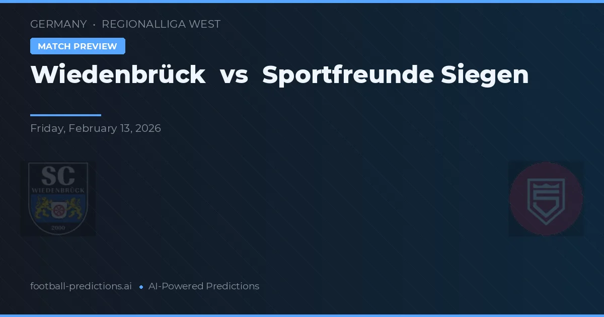 Wiedenbrück vs Sportfreunde Siegen preview