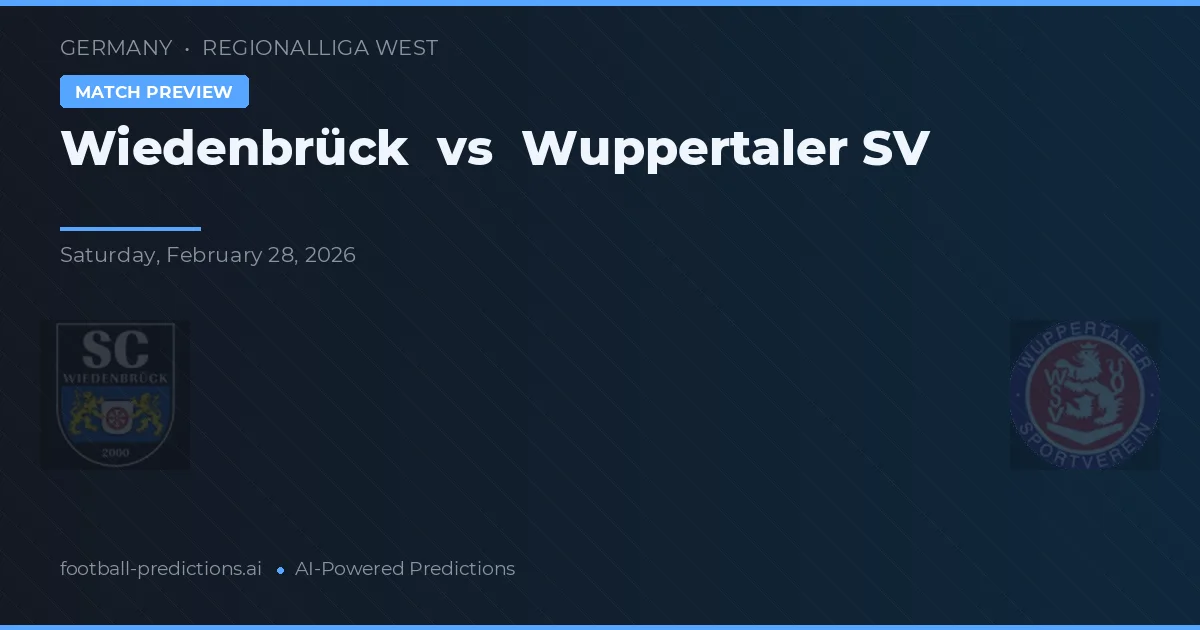 Wiedenbrück vs Wuppertaler SV — předpověď a náhled zápasu