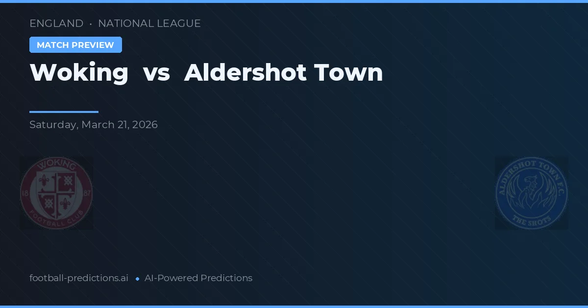 Woking vs Aldershot Town — předpověď a náhled zápasu
