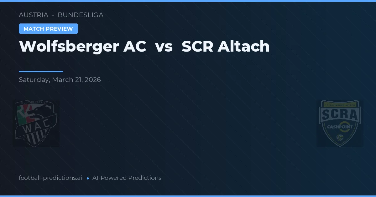 Wolfsberger AC vs SCR Altach — předpověď a náhled zápasu