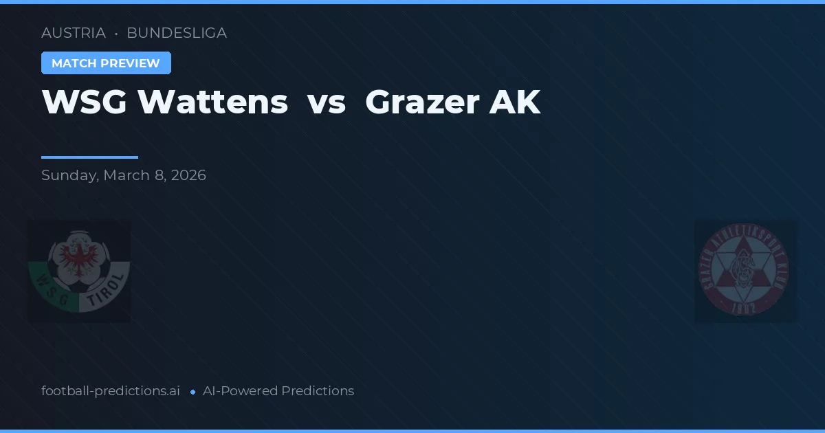 WSG Wattens vs Grazer AK — předpověď a náhled zápasu
