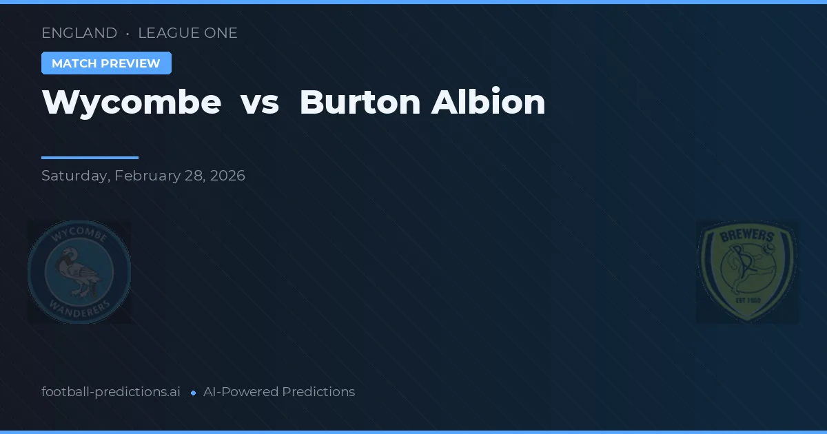Wycombe vs Burton Albion — předpověď a náhled zápasu