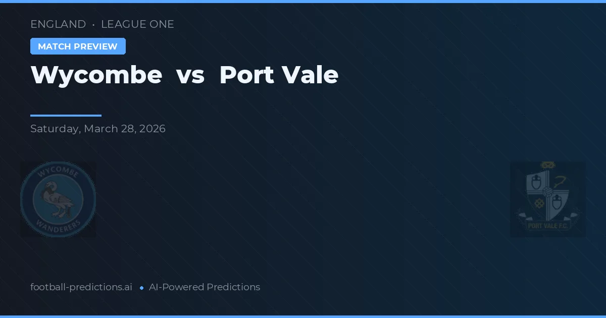 Wycombe vs Port Vale — předpověď a náhled zápasu