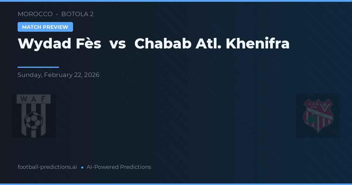 Wydad Fès vs Chabab Atl. Khenifra — předpověď a náhled zápasu