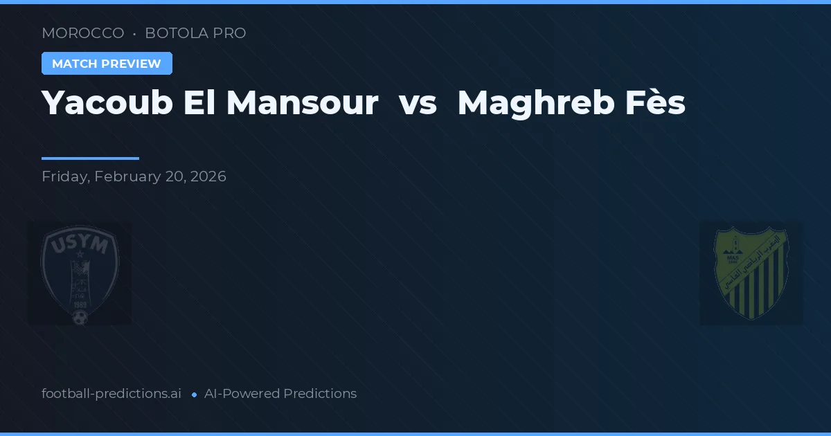 Yacoub El Mansour vs Maghreb Fès — předpověď a náhled zápasu