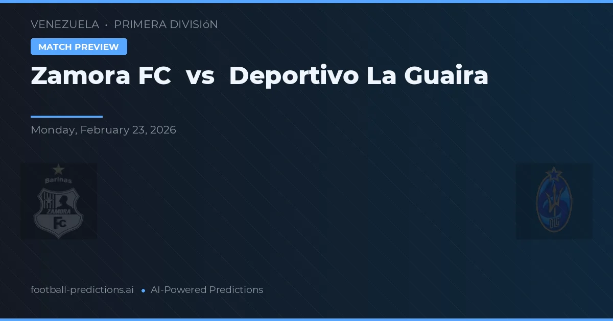 Zamora FC vs Deportivo La Guaira — předpověď a náhled zápasu
