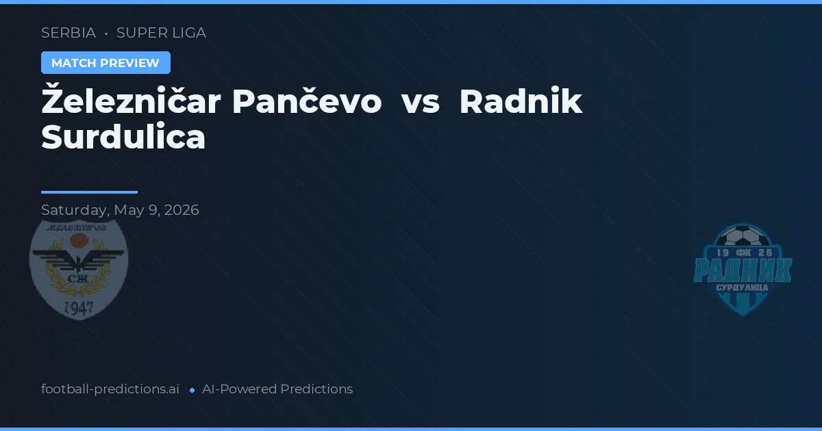 Železničar Pančevo vs Radnik Surdulica — předpověď a náhled zápasu