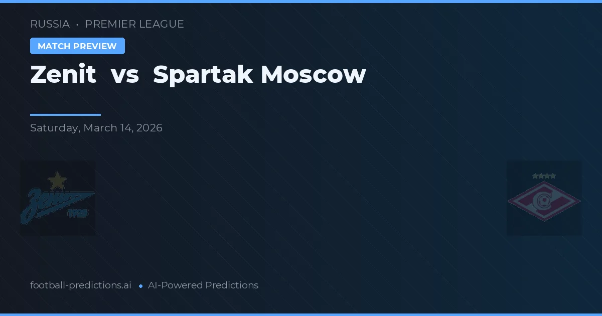 Zenit vs Spartak Moskva — předpověď a náhled zápasu