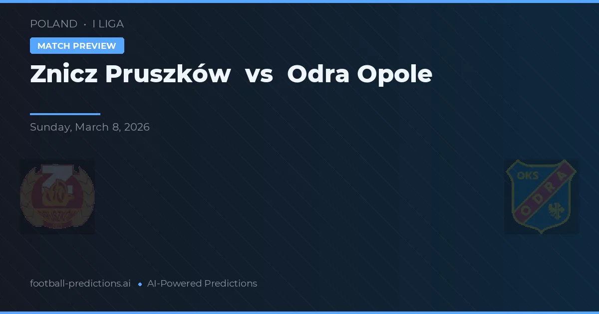 Znicz Pruszków vs Odra Opole — předpověď a náhled zápasu