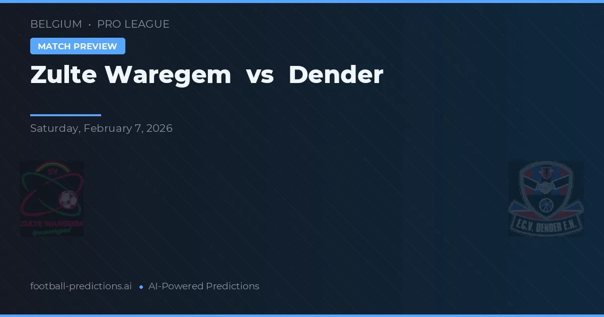 Zulte Waregem vs Dender — předpověď a náhled zápasu