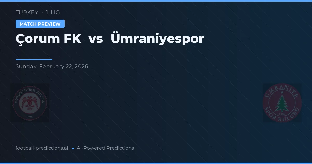 Çorum FK vs Ümraniyespor — předpověď a náhled zápasu