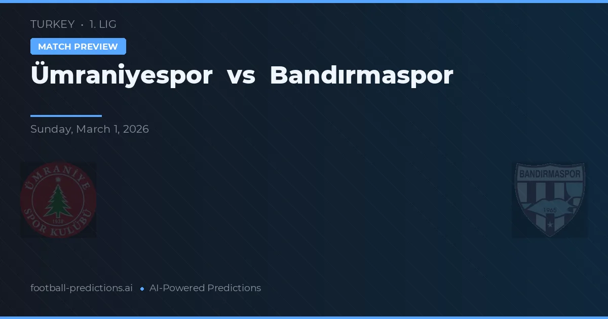 Ümraniyespor vs Bandırmaspor — předpověď a náhled zápasu