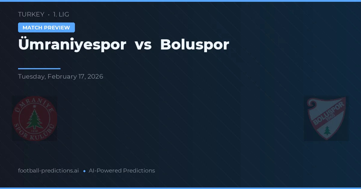 Ümraniyespor vs Boluspor — předpověď a náhled zápasu