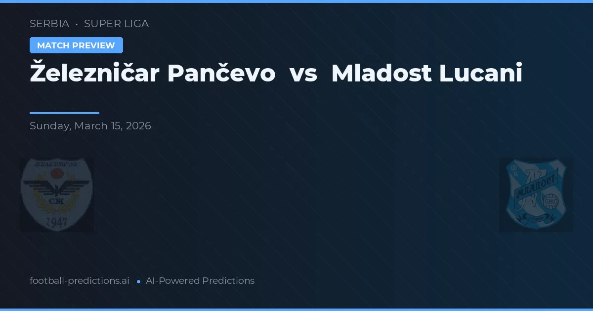 Železničar Pančevo vs Mladost Lučani — předpověď a náhled zápasu