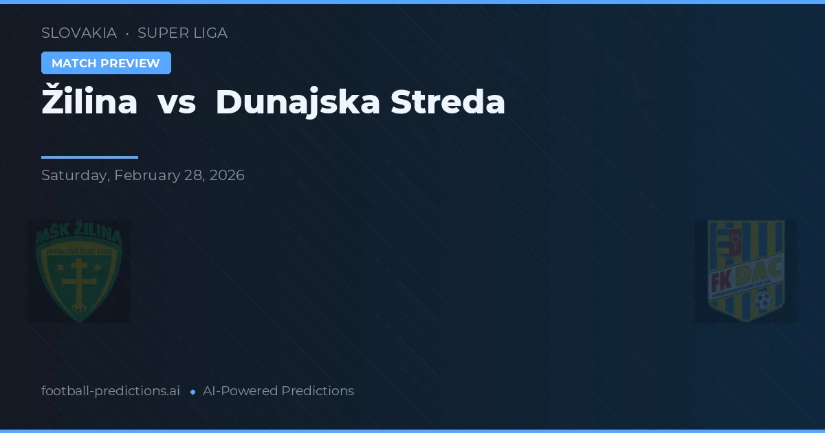 Žilina vs Dunajská Streda — předpověď a náhled zápasu