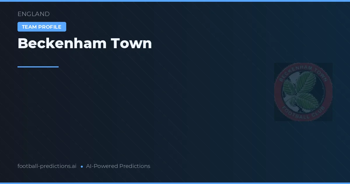 Beckenham Town Tipy a statistiky