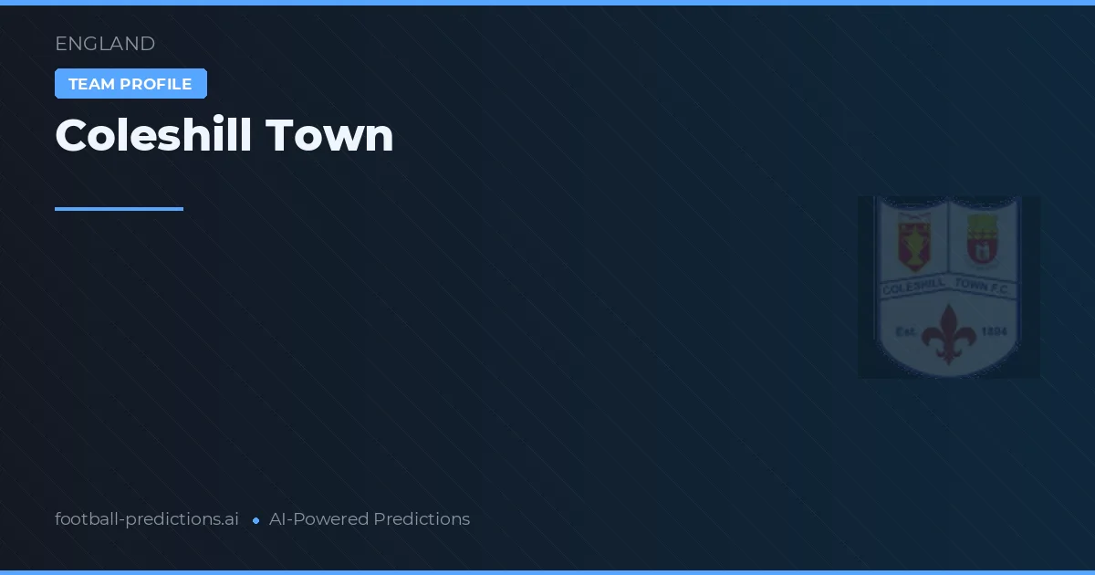 Coleshill Town Tipy a statistiky